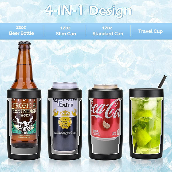 4-in-1 Double Wall Stainless Can Cooler